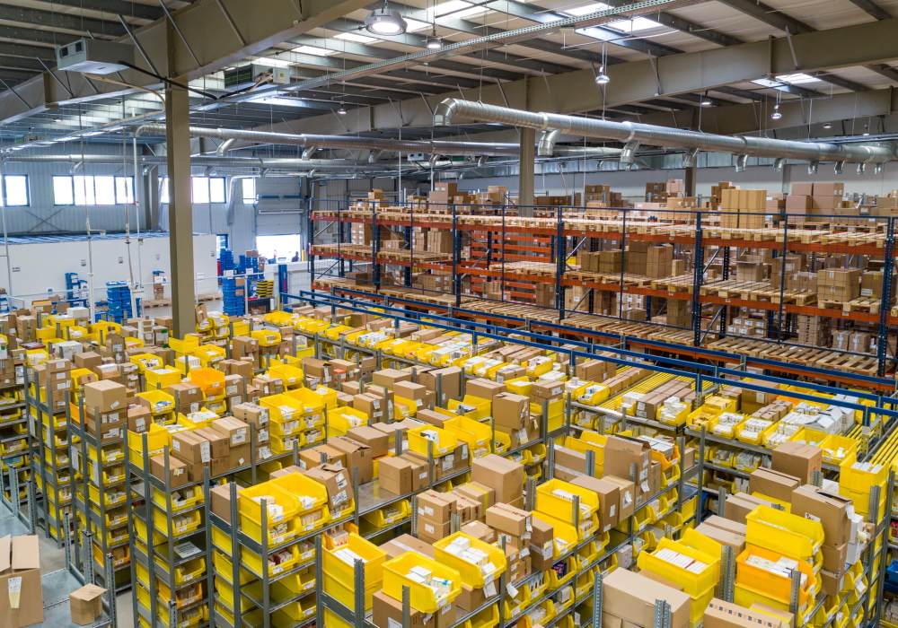 A warehouse filled with packages